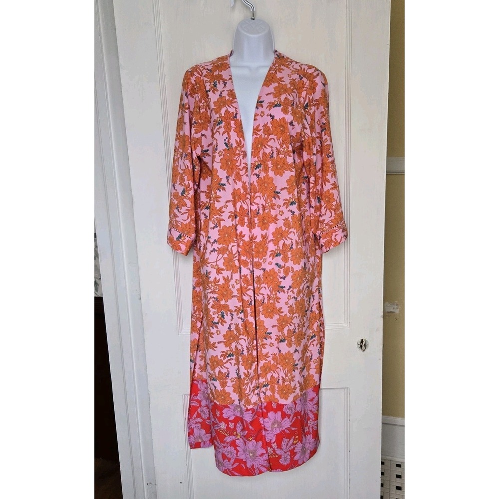 Jessica Simpson Open Front Beach Coastal Swim‎ Cover Up High Side Slits Size S/M